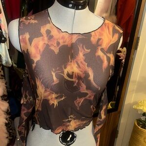 Forever 21 Fiery Sheer Blouse